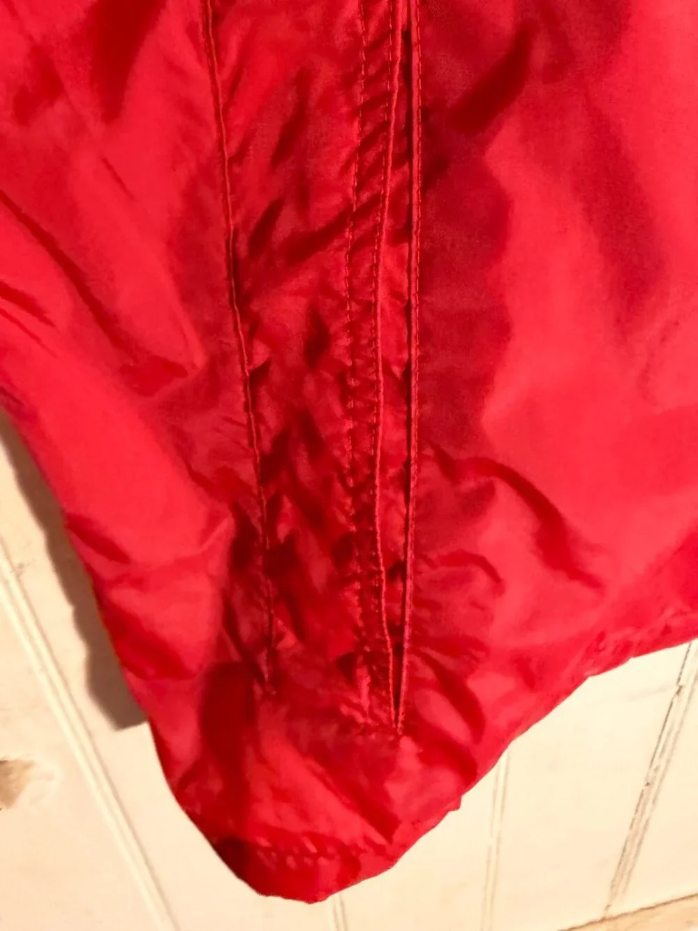 VTG J. Crew Sport Red Nylon Hooded Anorak Windbreaker Sz M